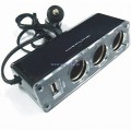 Rozganik gniazda zapalniczki 3gn +USB na kablu