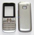 Obudowa NOKIA C1-01 srebrna full z klawiatur HQ